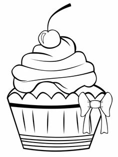 236x315 5 Best Images Of Printable Birthday Cupcake Outlines