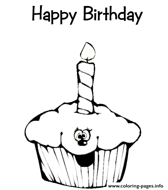 550x621 Kids Happy Birthday Cupcake S8689 Coloring Pages Printable