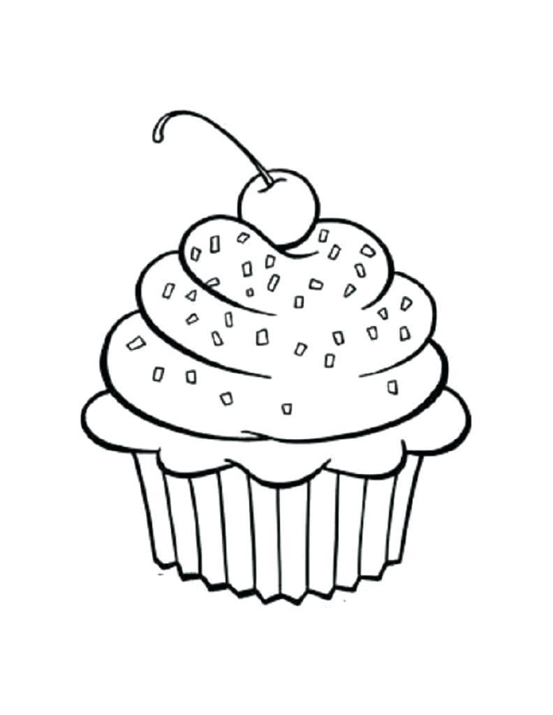 792x1024 Coloring Birthday Cupcake Coloring Page Free Printable Pages