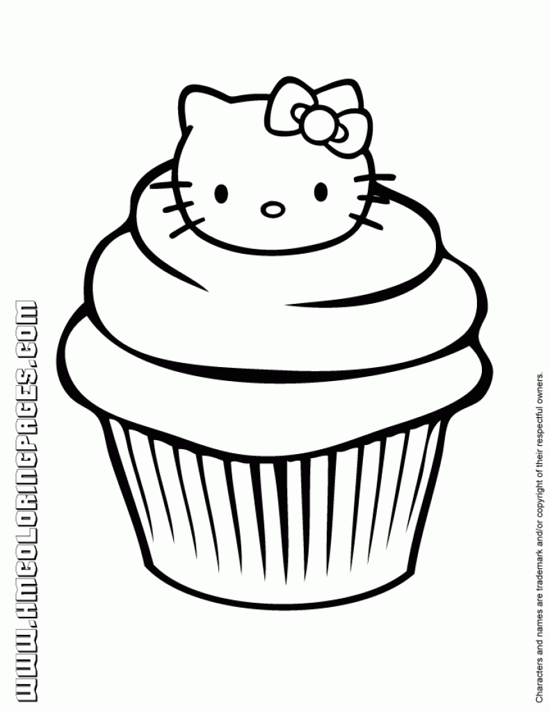 791x1024 Birthday Cupcake Coloring Page