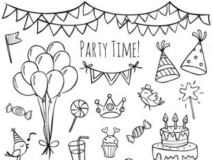 310x233 Hand Drawn Birthday Cake Card Free Vectors Ui Download