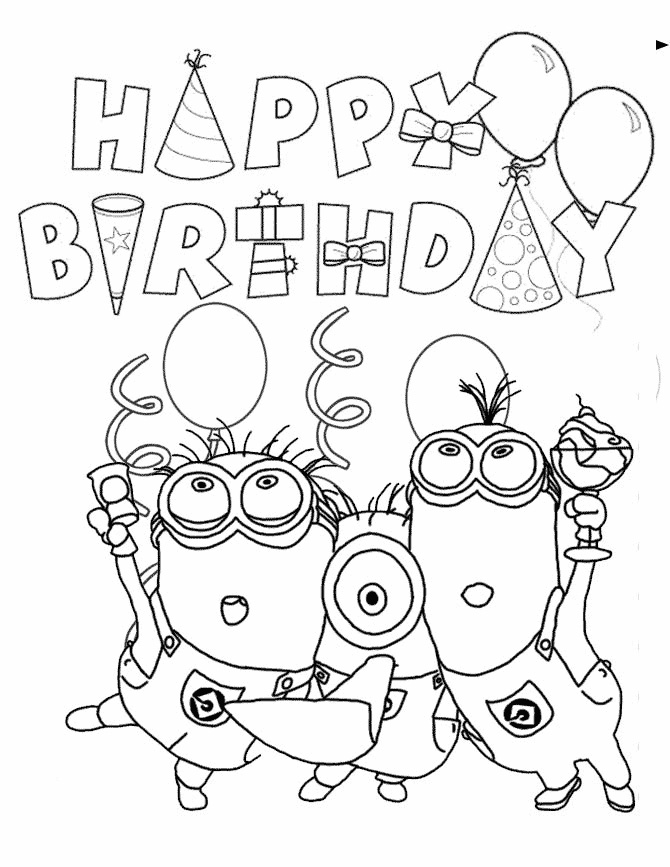 670x867 Happy Birthday Coloring Pages Disney For Boys Printable In Pretty