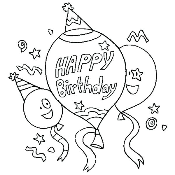 600x600 Happy Birthday Card Coloring Pages Happy Birthday Coloring Pages