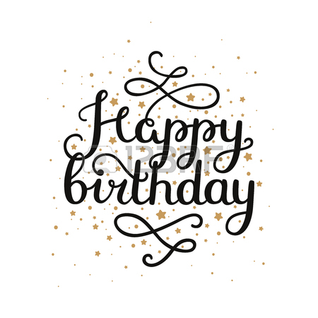 450x450 Happy Birthday Card With Hand Drawn Lettering On Background