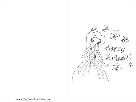 576x432 Princess Birthday Cards Printable Free