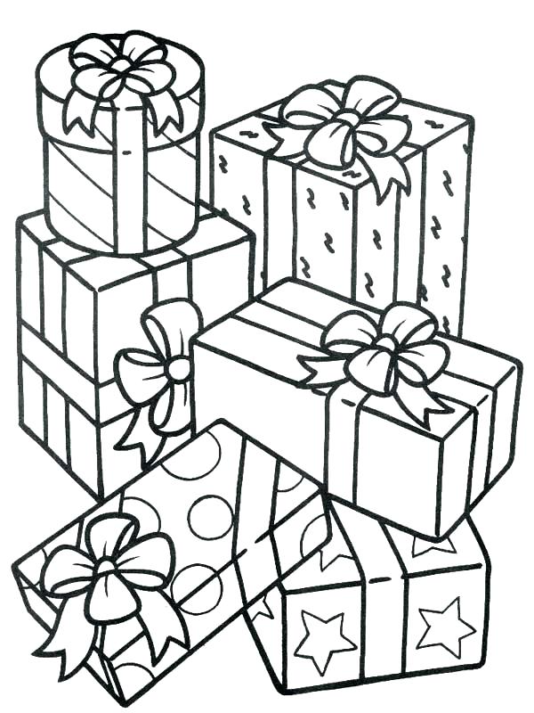 600x800 Gifts Coloring Pages Gift Christmas Tree With Gifts Coloring Pages