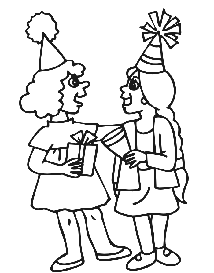 700x894 Girl's Birthday Party Coloring Page
