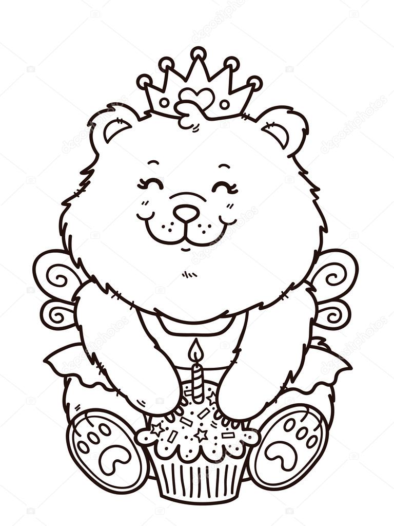 768x1024 Happy Birthday Girl Bear. Stock Vector Boyusya