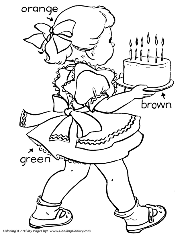 670x820 Birthday Coloring Pages Girl With Birthday Cake Coloring