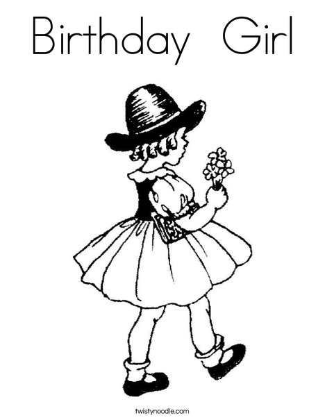 468x605 Birthday Girl Coloring Page