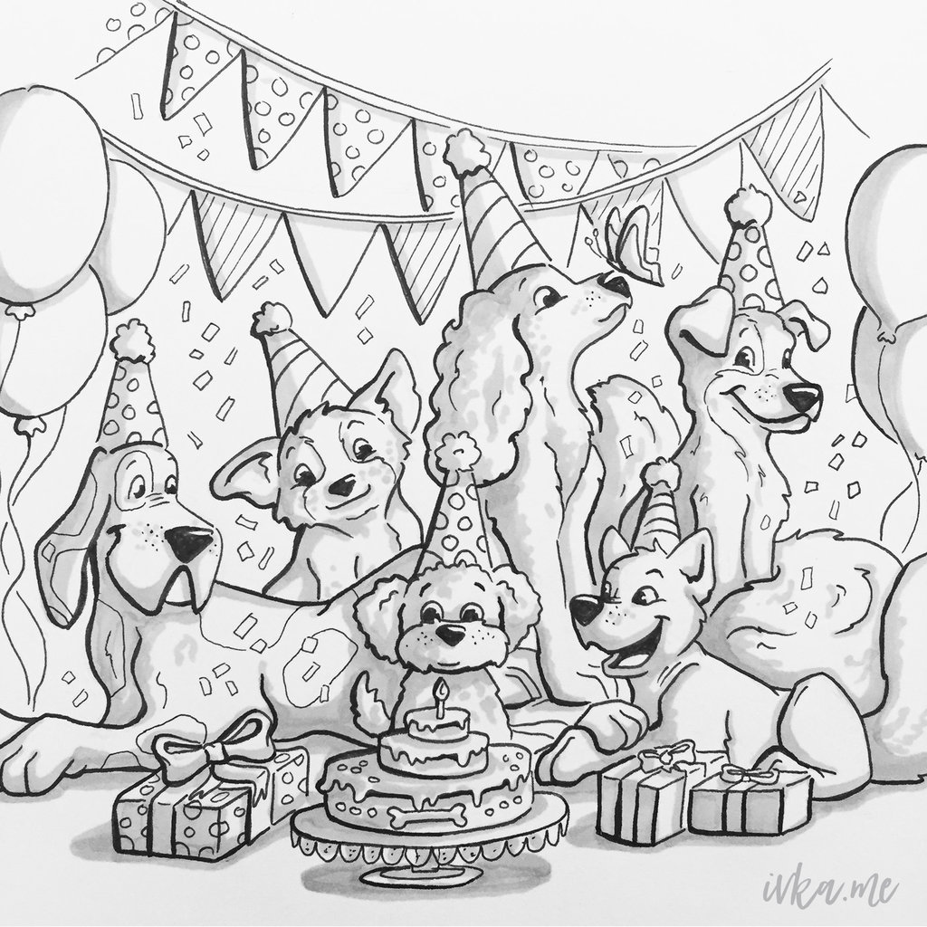 1024x1024 Dog Birthday Party By Ivkam