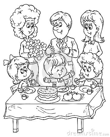 362x450 Kids Birthday Party Clipart Black And White