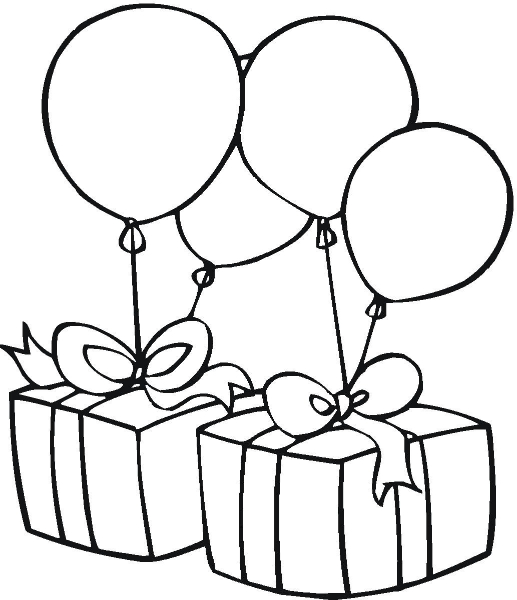 517x600 Birthday Present Clipart Black And White