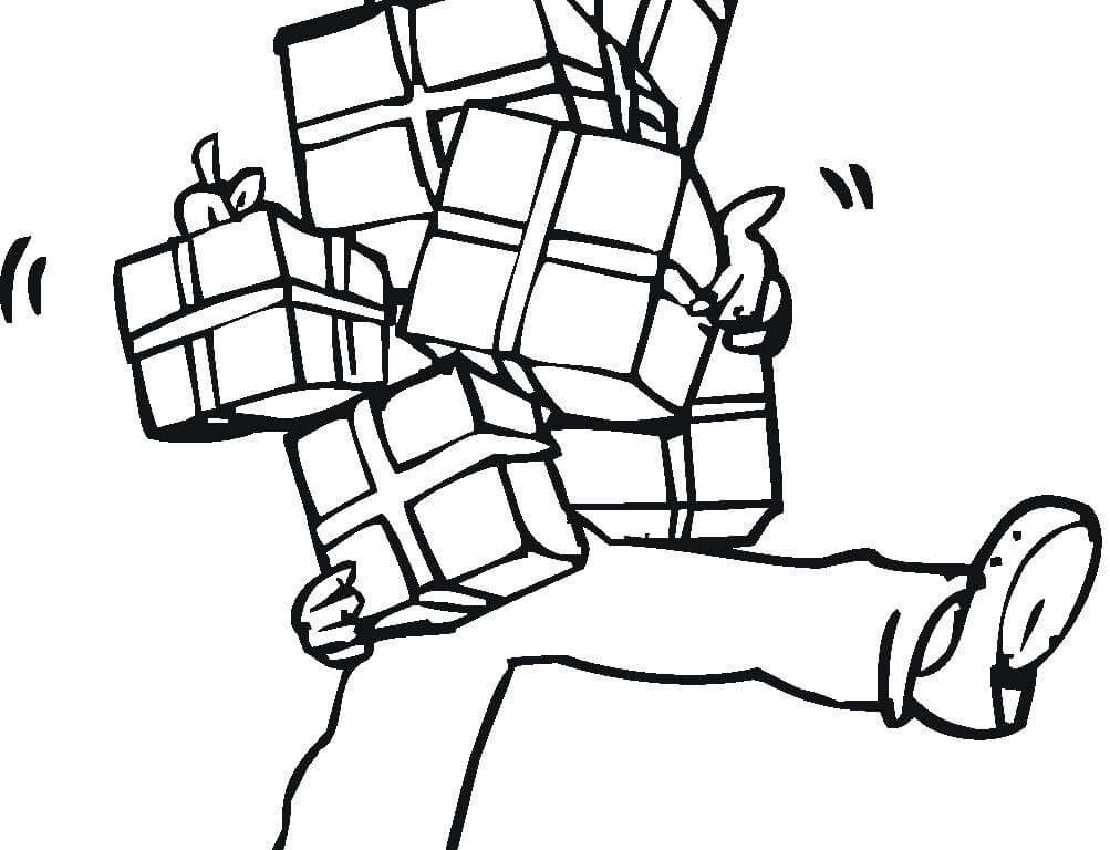 1003x768 Full Hands Of Presents Coloring Page Free Printable Kids Christmas