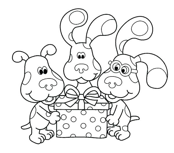 600x526 Amazing Birthday Present Coloring Page New Blues Clues Pages