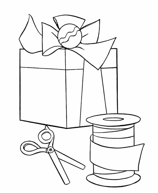 670x820 Wrapped Present Coloring Page Coloring Page For Kids