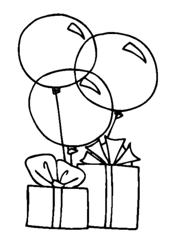 600x825 Balloons Tied To Birthday Present Coloring Pages Best Place To Color