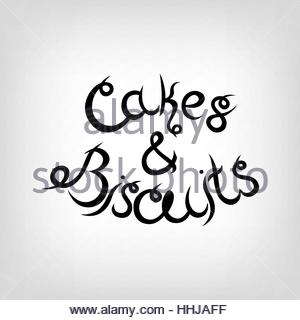 300x320 Vector Hand Drawn Cute Lettering. Biscuits And Donuts. Black