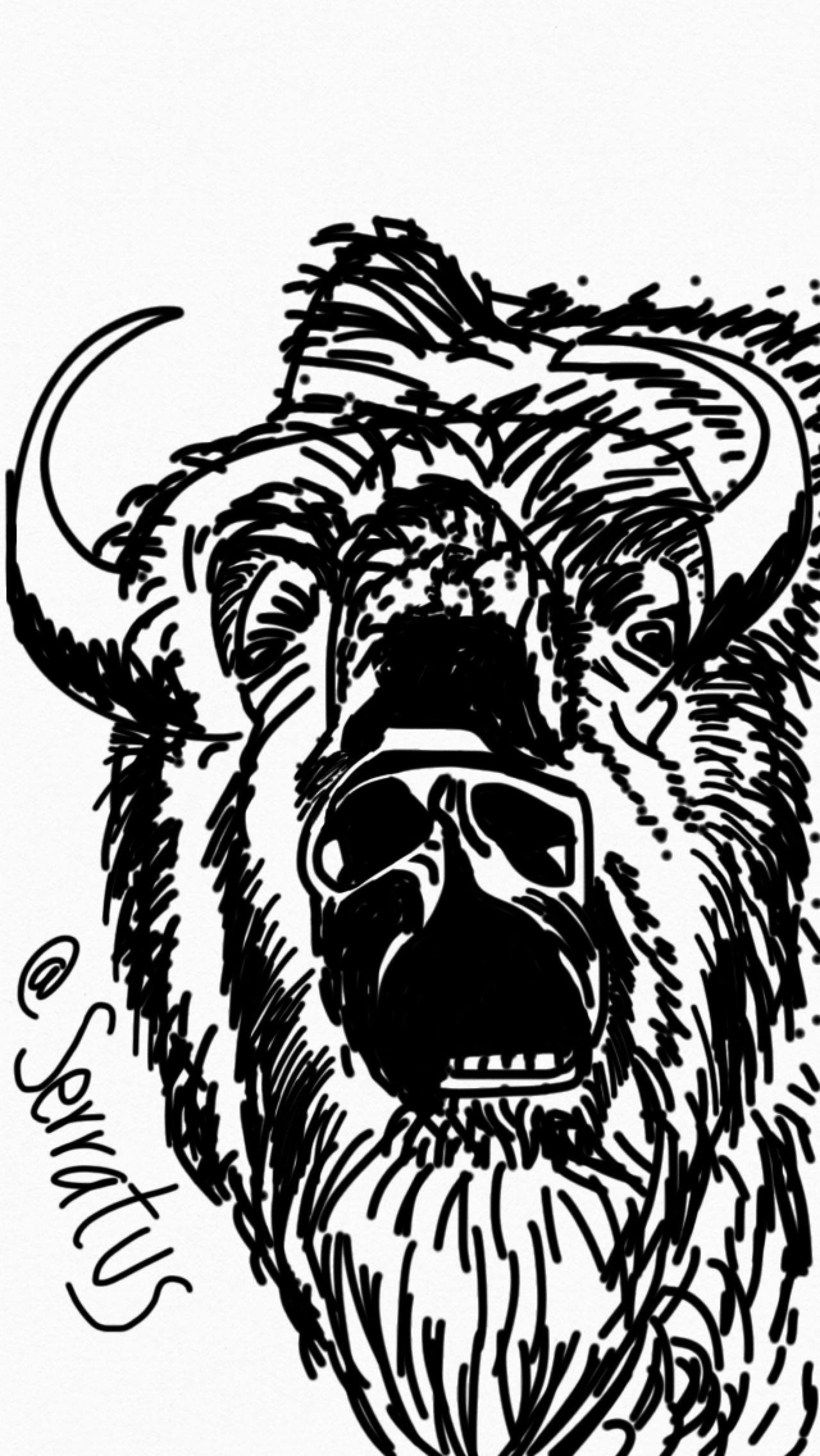 1280x2272 Quick Sketch Belligerent Bison Steemkr