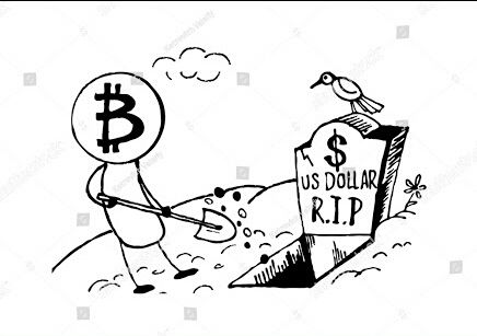 436x307 Doodle Style Bitcoin Bury The Us Dollar, Funny Cartoon Steemit