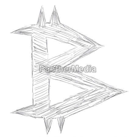 450x450 Pointed Bitcoin Symbol Drawing