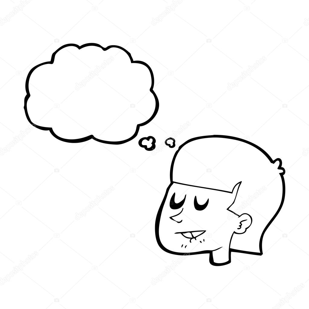 1024x1024 Thought Bubble Cartoon Man Biting Lip Stock Vector