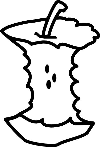 402x592 Apple Core Outline Clip Art