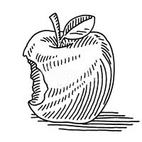 200x200 Apple Fruit Missing Bite Drawing Stock Vectors