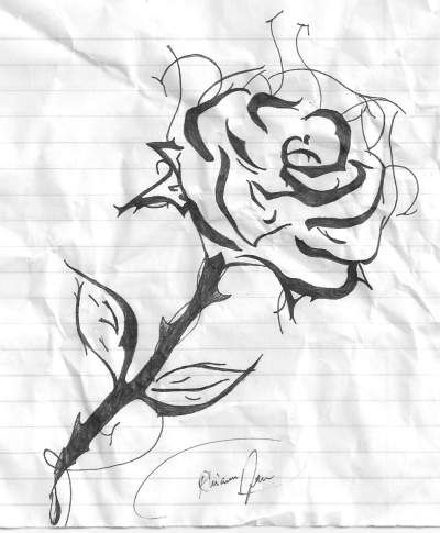 400x485 Black And White Teen Pen Amp Ink About Rose And Black And White