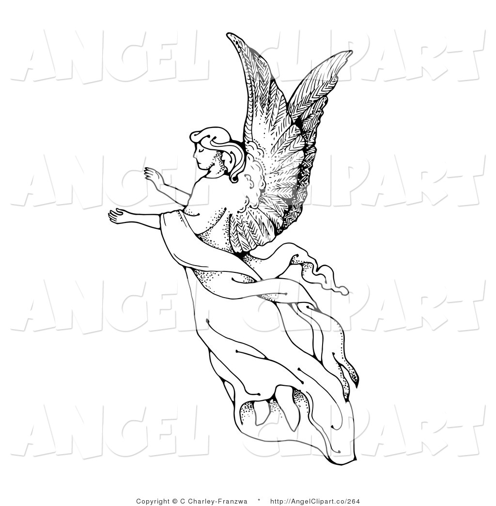 1024x1044 Free Angel Clipart Black And White