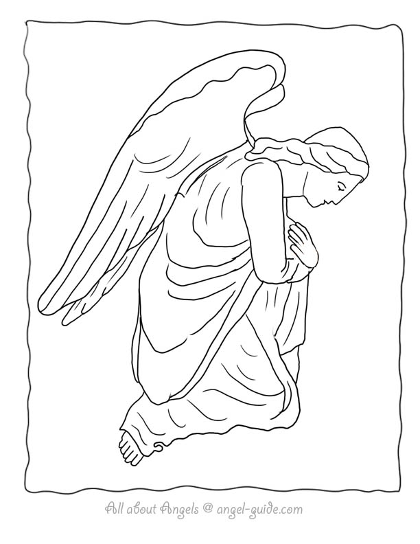 612x792 Free Angel Coloring Pages, Angel Drawings To Print From Our Black