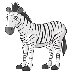 250x250 Cartoon Zebra Step By Step Drawing Lesson
