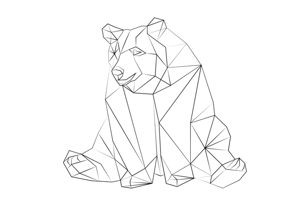 600x424 Geometric Animals Black And White