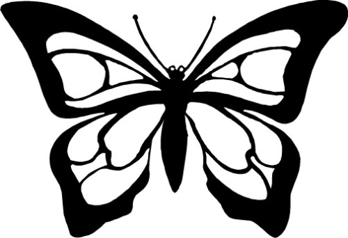500x342 Butterfly Clipart Black And White