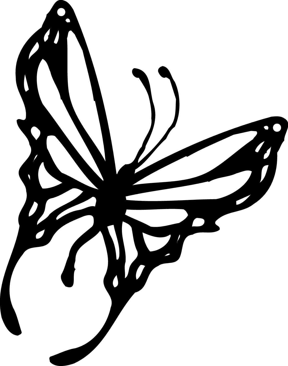 1202x1525 Butterfly Graphics Clipart Black White