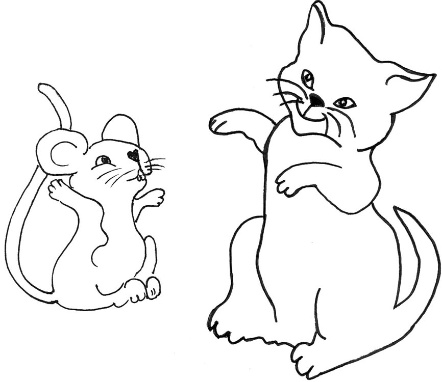866x750 Cat And Mouse Clipart