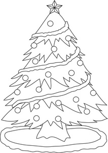 213x300 Christmas Tree Scenery Clipart Black And White