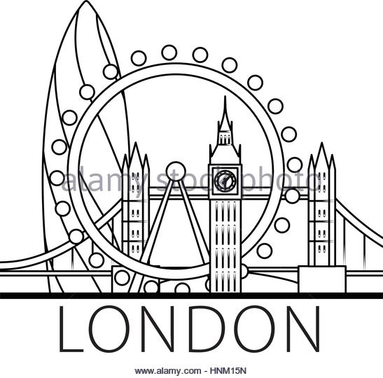 547x540 Cityscape Illustration Skyline London Black And White Stock Photos