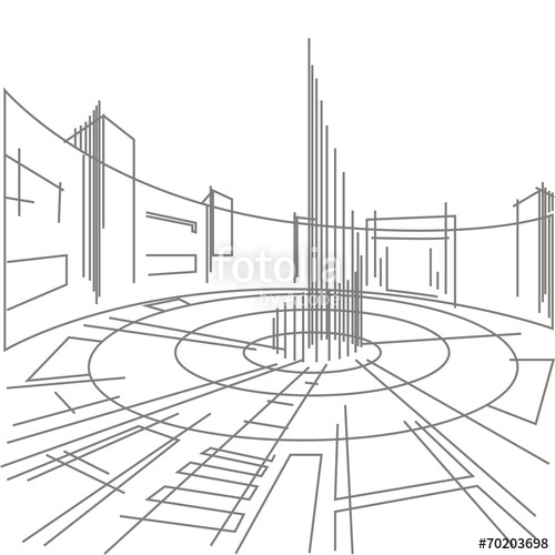 500x500 Sketch Of A City