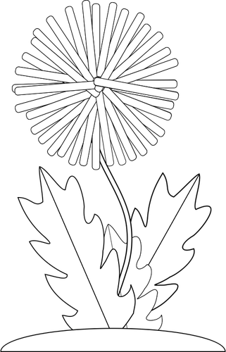 321x500 Vector Drawing Of Dandelion Flower For Color Book Public Domain