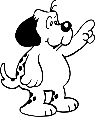 400x491 Black And White Dog Cartoon