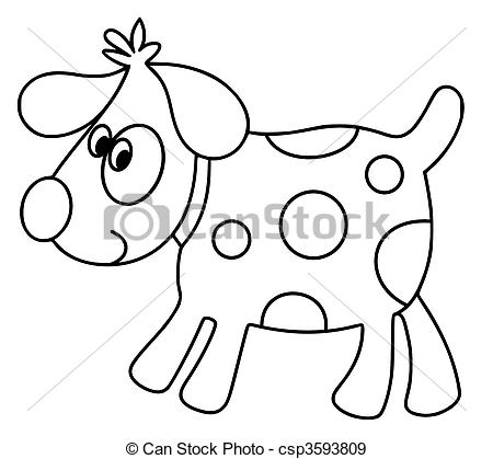 450x419 Spot The Dog. Black And White Illustration Of A Dog With Stock