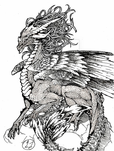 400x529 Phoenix Dragon Old Art By Black Wing24
