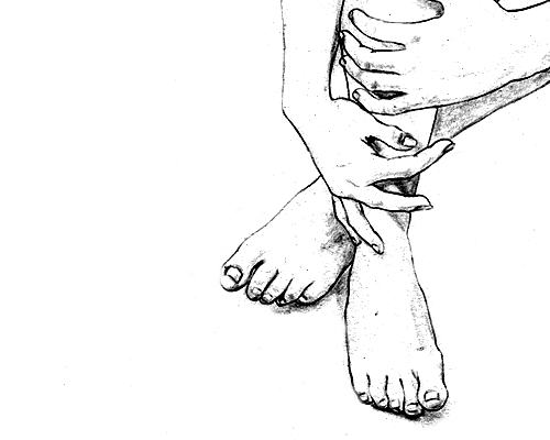 500x400 Art, Black And White, Drawing, Feet, Girl People Parts