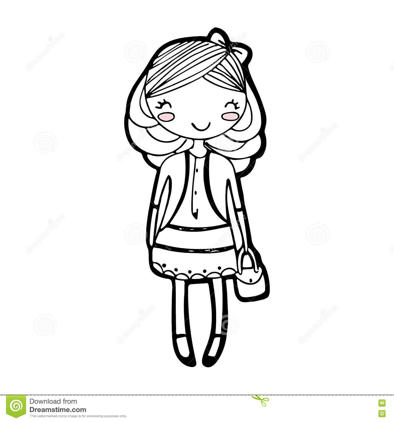 1300x1390 Cute Girl Face Drawing Black Background