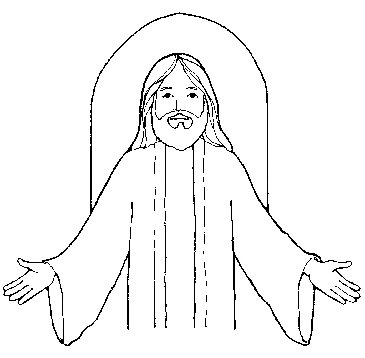 1388x1360 Jesus Clipart For Kids Black And White