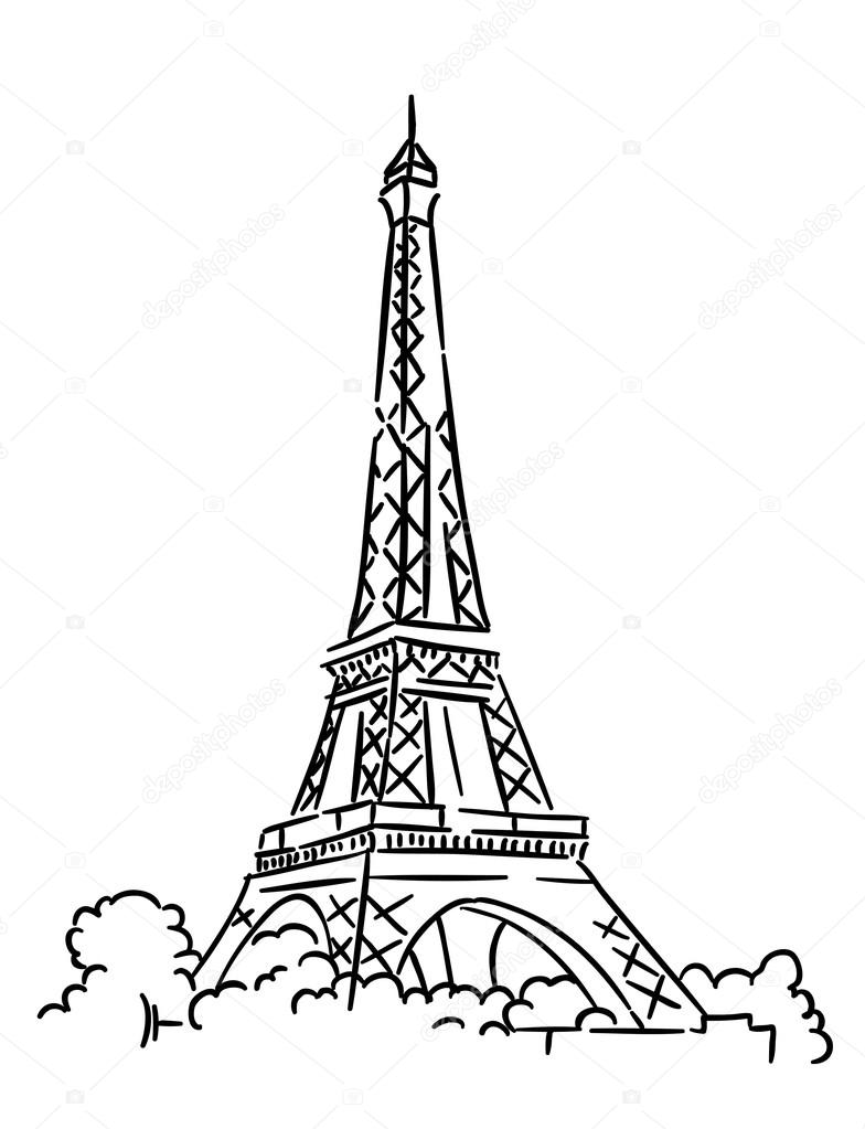 784x1023 Eiffel Tower In Paris, France Stock Vector Seamartini