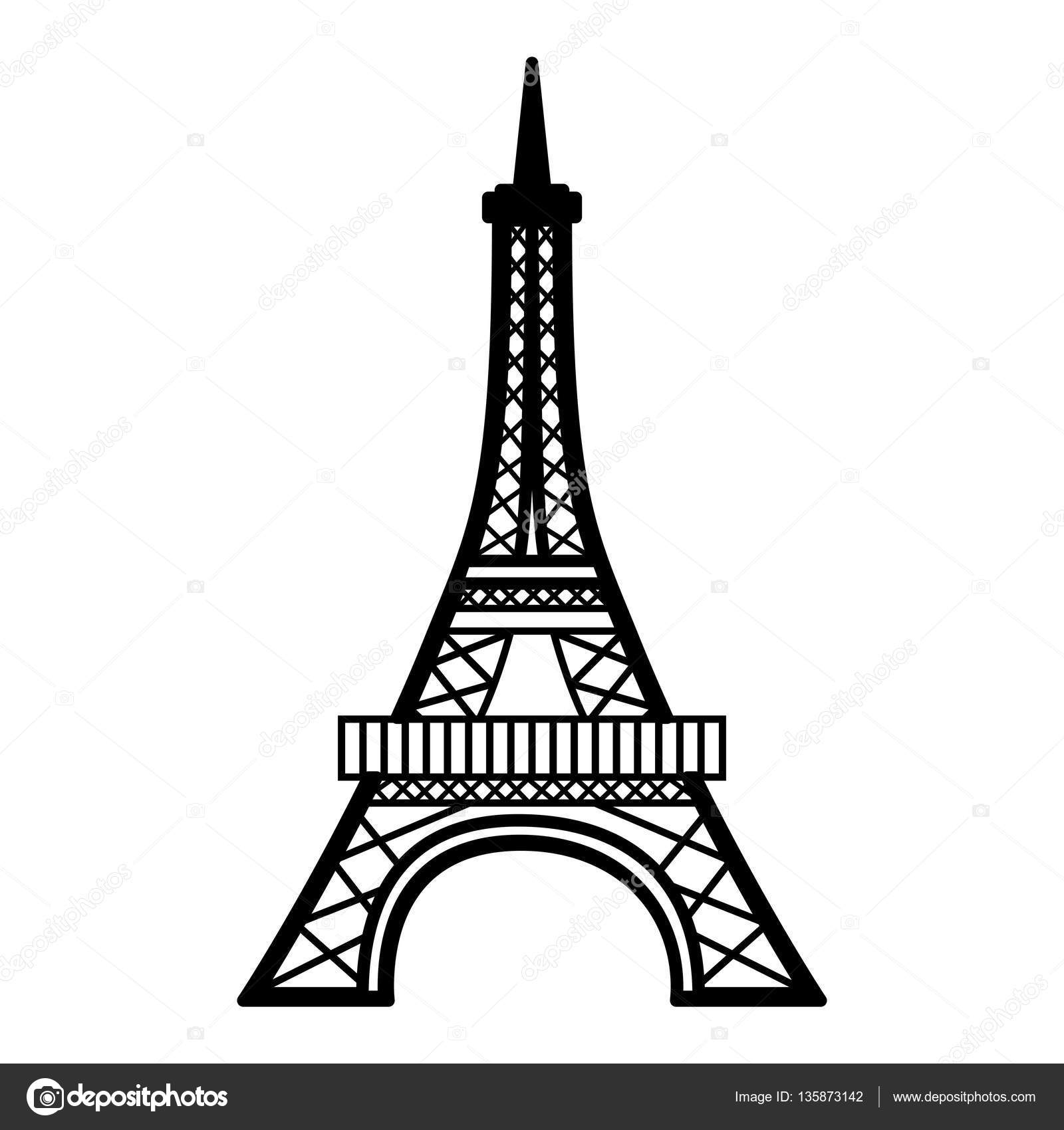 1600x1700 Eiffel Tower Isolated Icon Stock Vector Yupiramos