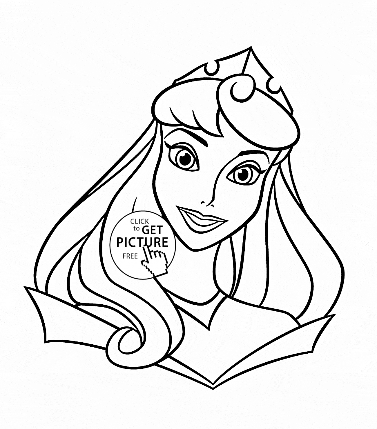 1300x1480 Princess Aurora Face Coloring Page For Kids, Disney Princess