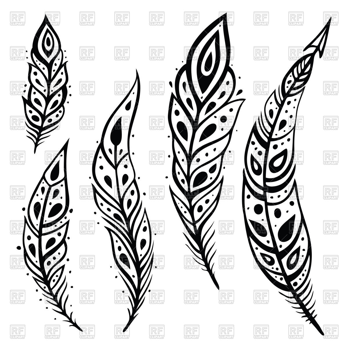 1200x1200 Stylized Black White Feathers